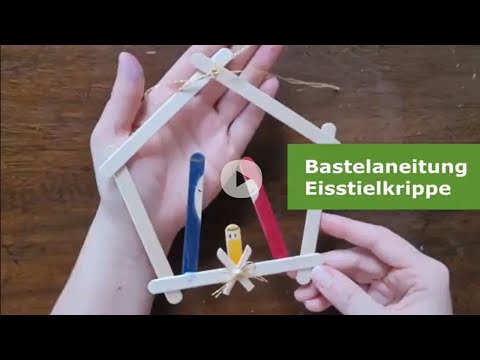 Adventfenster schauen - Bastelanleitung Eisstiel-Krippe