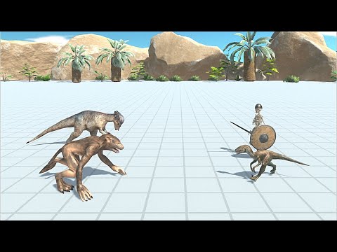 Fantasy with Herbivore dinosaurs vs Infernals with Carnivore dino - Animal Revolt Battle Simulator