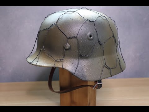WW2 German M40 Helmets with D-Day Chicken Wire at Mike's Militaria!
