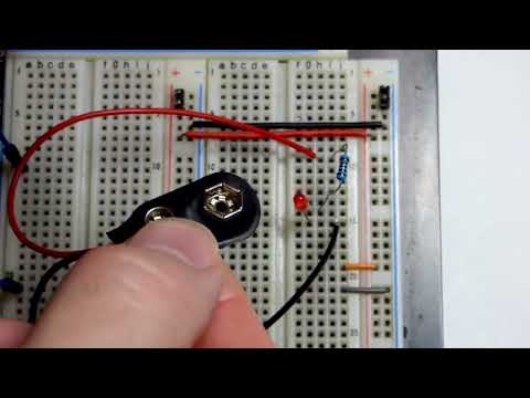 Using 9 volt 9V battery snap basics for learning electronics shorts 2