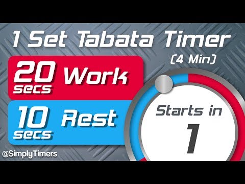 1 Set Tabata Workout Interval Timer (20 sec / 10 sec) 4 Minute Workout