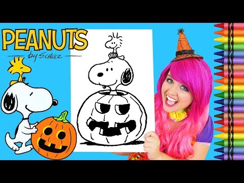 Coloring Halloween Snoopy Peanuts Coloring Book Page Crayola Crayons | KiMMi THE CLOWN Video
