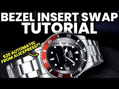WATCH BEZEL INSERT SWAP TUTORIAL on a $20 Automatic Watch From AliExpress!