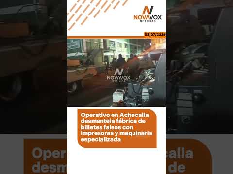 🟠 La Policía desmanteló una fábrica de billetes falsos que operaba en #Achocalla #LaPaz