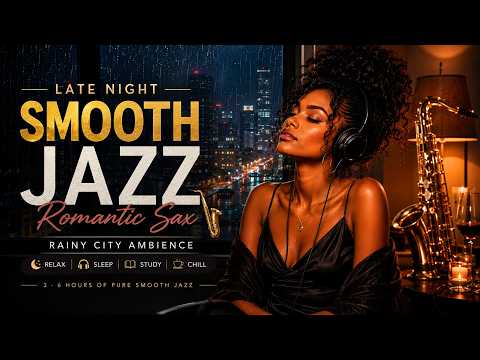 Late Night Smooth Jazz 🎷 Rainy City Romantic Ambience