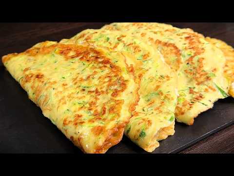 1 Zucchini und 2 Eier sind leckerer als Pizza! Zucchini-Rezept in einer Bratpfanne!