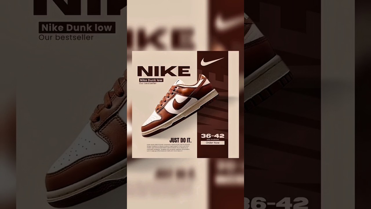 Nike Shoes  Poster Design In Canva Tutorial Day 1