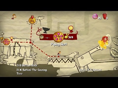 Walkthrough: Rayman Origins 100% - Gourmand Land - Piping Hot!