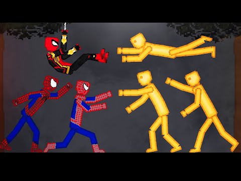 Spider-Man Team vs Golden Human Team in People Playground