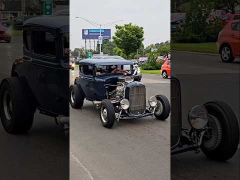 1931 Ford Model A Hot Rod Classic Car Drive By Engine Sound Woodward Dream Cruise 2024