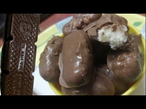 Homemade chocolate Bounty bar // Easy to prepare at home