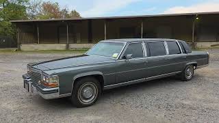 1988 Cadillac Brougham Eureka Funeral Limousine Walk Around and Drive By