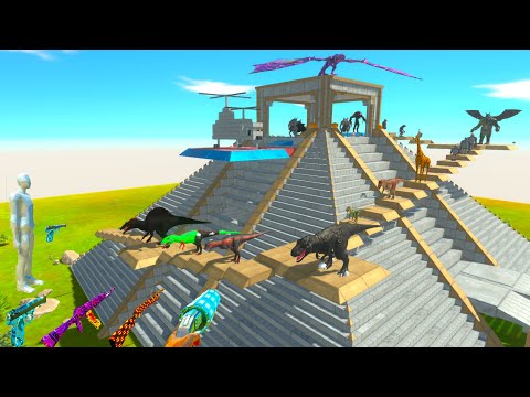 FPS PERSPECTIVE vs ALL DINOSAURS PYRAMID RESCUE MISSION - Animal Revolt Battle Simulator