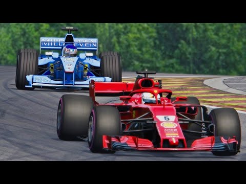 Ferrari F1 2018 vs Benetton F1 2000 - Spa