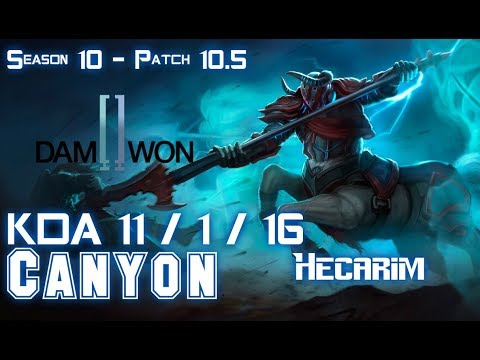 DWG Canyon HECARIM vs ZAC Jungle - Patch 10.5 KR Ranked