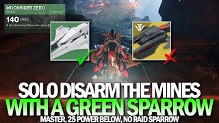Solo Disarm The Mines w/ A Green Sparrow, -25 Power Level & Master Difficulty [Destiny 2]