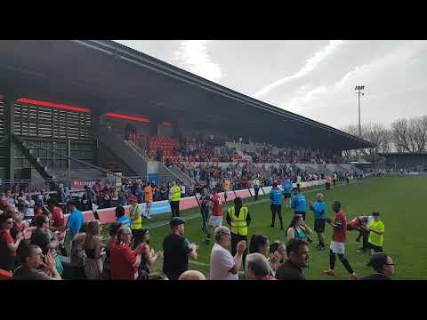 FC United fans at full time v Blyth-FC relegated!