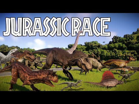 Carnivore VS Herbivore Prehistoric Animals Race in Jurassic World Incredible Dinosaurs Racing