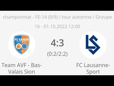 Team Bas Valais Sion vs Stade Lausanne Catégorie Fe14