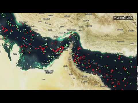 Vessel tracker showing Strait of Hormuz as US and Iran presidents sign ceasefire agreement