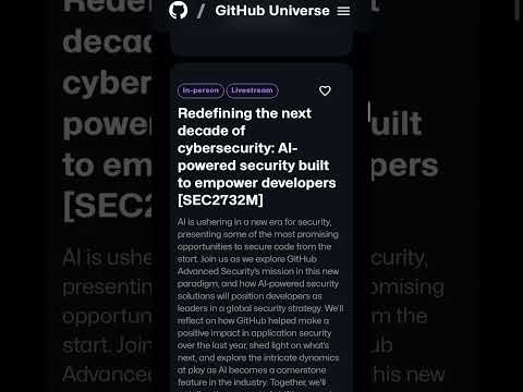 GitHub Universe 2023 🔐🤖 Security Track #shorts