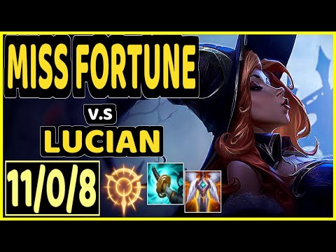 INNAXE (MISS FORTUNE) vs LUCIAN - 11/0/8 KDA BOTTOM ADC CHALLENGER GAMEPLAY - EUW