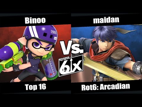 ROT6 Arcadian Top 16 - Binoo (Inkling) vs maidan (Ike) SSBU Singles