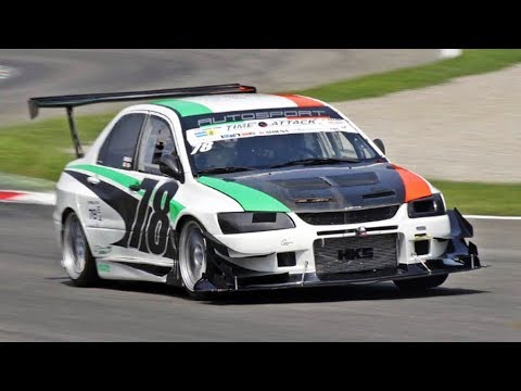 OnBoard 550HP Mitsubishi Lancer EVO VIII with Paddle Shifters! - Time Attack at Monza Circuit!