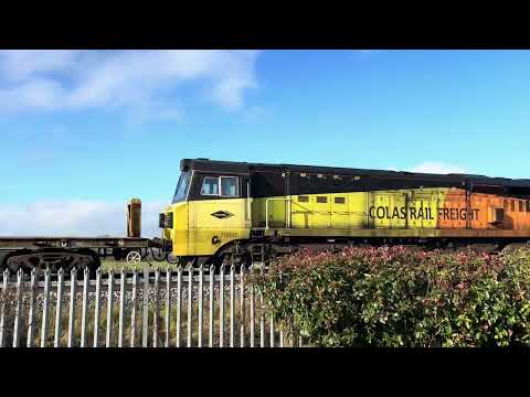 The colas rail freight predator comes again with empty engineering wagons to bescot 4/2/2026