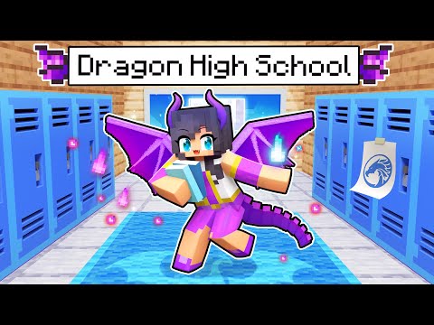 My FIRST Day at DRAGON High School in Minecraft!