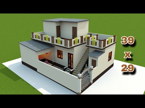 39 by 29 Modern house design| A beautiful House design for village and City Area| Small house plans