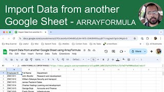 Download the video "Import Data from Another Google Sheet Using ArrayFormula"