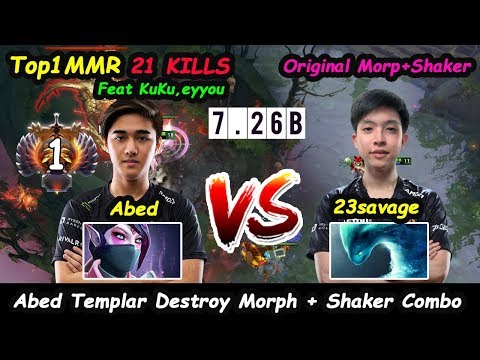 EG Abed [Templar Assassin] Top1 MMR Destroy Combo Morph Shaker 23savage Dota 2 7.26B pro gameplay