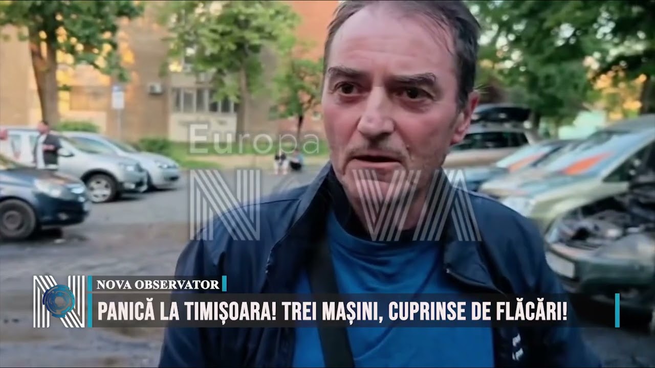 Panică la Timișoara! Trei mașini, cuprinse de flăcări!