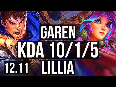 GAREN vs LILLIA (TOP) | 10/1/5, Legendary, 1.0M mastery | NA Diamond | 12.11