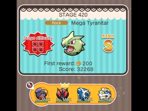 How to defeat Mega Tyranitar in Pokemon Shuffle stage 420 S Rank
