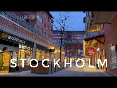 Stockholm Virtual Walk: Huddinge Center and inside H&M