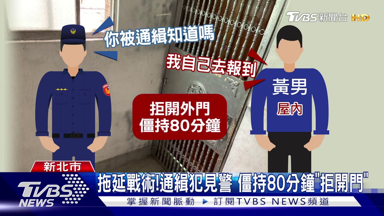 拖延戰術!通緝犯見警 僵持80分鐘「拒開門」