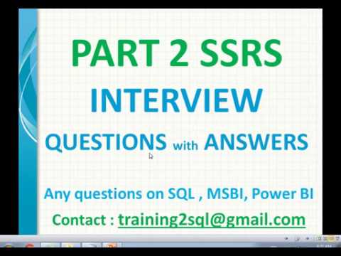 SSRS Interview Questions with Answers Part 2