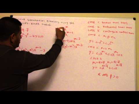 solving diferential equations using the cauchy euler method.