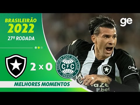 Gols e lances de Botafogo x Coritiba