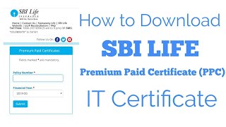 How to download SBI Life Premium Paid Certificate (PPC) | SBI Life Insurance IT Certificate (Bangla)
