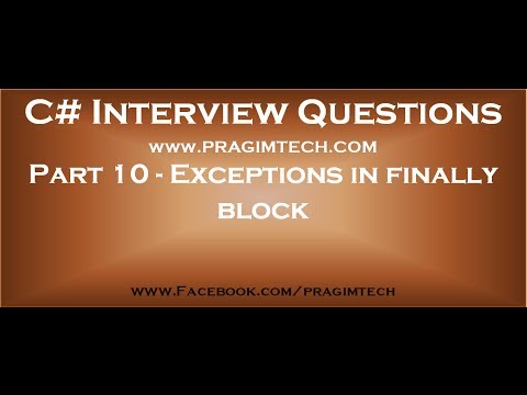 Part 10 What happens if finally block throws an exception