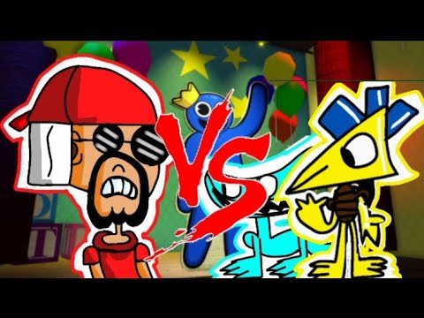 Ciano e amarelo Vs. Mussoumano - Batalha com Games Animado 💙💛