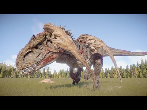 A Pack of Velociraptor Hunt All T-Rex Spinosaurus I-Rex G-Rex,Carnotaurus Jurassic World Evolution 2