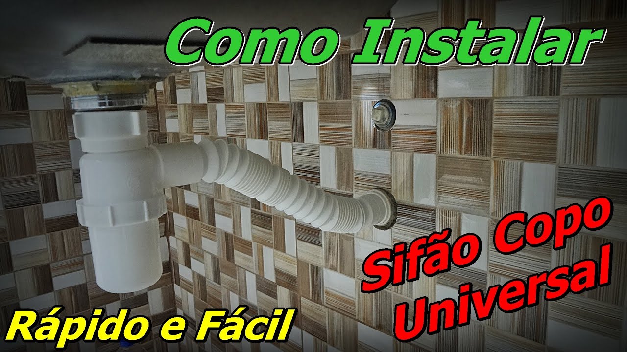 Sifão de Copo Universal - Como Instalar Sifão de Pia - Sifão Copo Flexível - Instalando Sifão na Pia