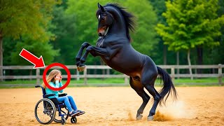 MADRE ABANDONA A SU HIJA CIEGA EN UNA SILLA DE RUEDAS CON UN CABALLO FURIOSO, EL FINAL TE DEJARÁ...