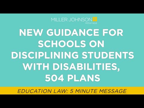 New Guidance For Educators On Discipline For Students With Disabilities, 504 Plans