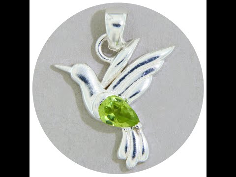 Pandantiv Argint 925 Colibri Peridot Natural - Eleganta si Revitalizare