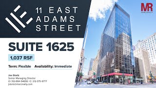 Suite 1625 1037SF | 11 E Adams St, Chicago Loop | Marc Realty